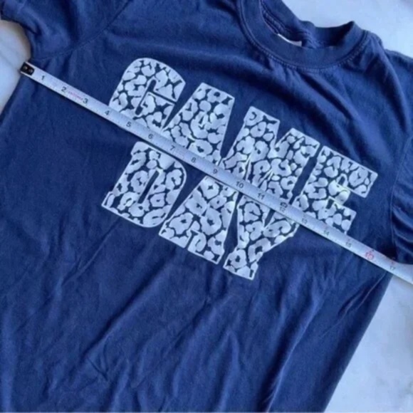 Game Day Leopard Print Navy Blue Graphic Tee - Picture 3 of 6